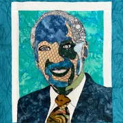 Dr. Claud Anderson - Textile portrait celebrating economic empowerment and PowerNomics