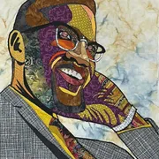 Malcom X - Textile portrait art of historical figure